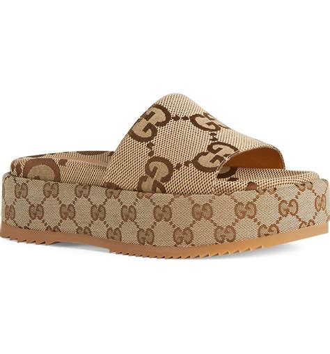 gucci angelina gg logo platform slide sandal|Gucci angelina gg slide sandals.